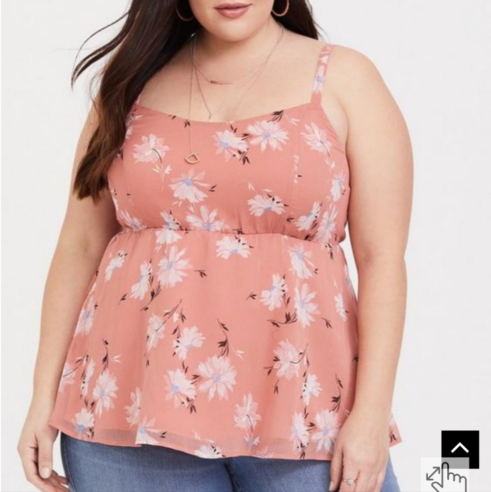 Torrid Babydoll Chiffon Cami Size 00